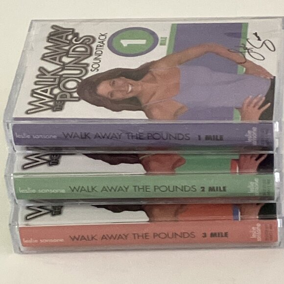 Leslie Sansone Walk Away the Pounds Soundtrack Set Of 3 Audio Cassettes NOS - Picture 1 of 14
